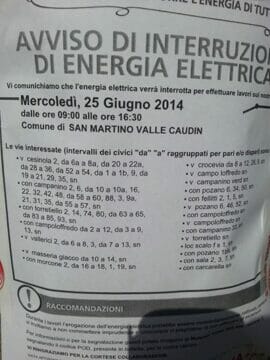 San Martino, nuova interruzione dell’energia elettrica