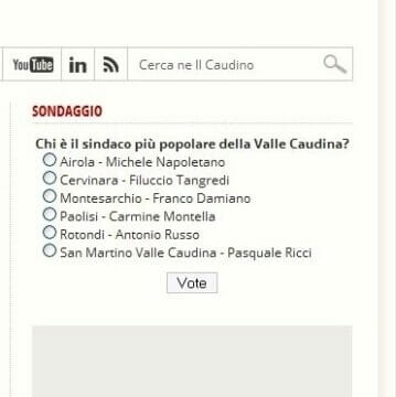 Vota il sindaco più popolare della Valle Caudina