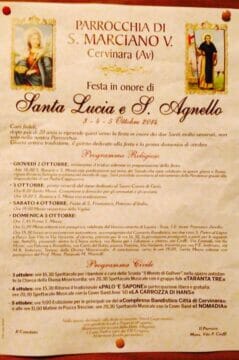 Cervinara, ritorna la festa in onore di santa Lucia e Sant’Agnello