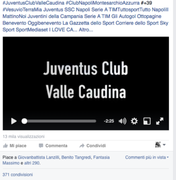 Juve-Napoli: il video caudino che spopola sul web