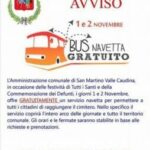 San Martino: bus navetta gratuito per recarsi a visitare i defunti
