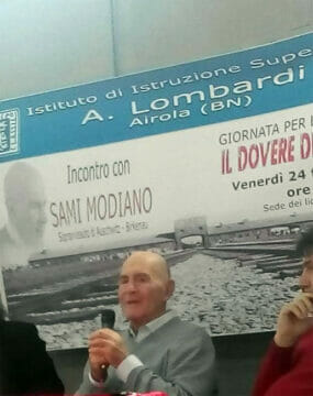 Airola: Sami Modiano, sopravvissuto al campo di sterminio di Auschwitz-Birkenau in visita al Lombardi