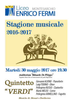 Montesarchio: Stagione Musicale al Fermi, quintetto “VERDI”