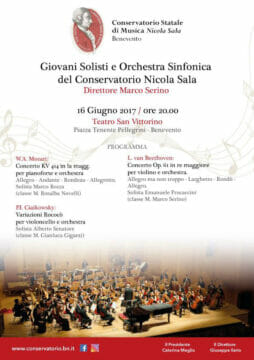 Benevento: Marco Serino dirige  l’Orchestra Sinfonica del Conservatorio con i Giovani solisti