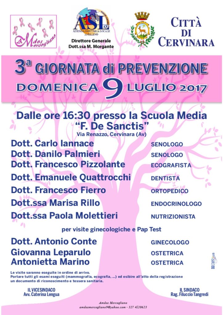 Cervinara: terza giornata di prevenzione