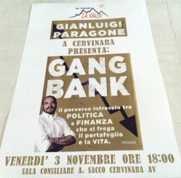 Cervinara: Gianluigi Paragone presenta Gang Bank