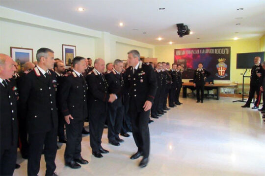 Benevento: Il generale di Brigata Mario Cinque in visita di commiato presso il comando provinciale dei carabinieri