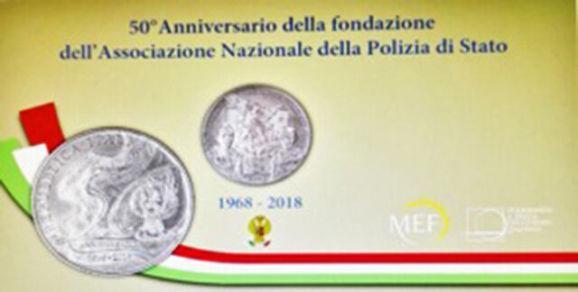 Per i 50 anni dell’Associazione Nazionale della Polizia di Stato coniata moneta d’argento