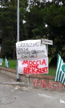 Montesarchio: la protesta degli operai della Moccia Laterizi