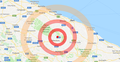 Terremoto: nettamente avvertito tra Puglia e Basilicata, epicentro Altamura