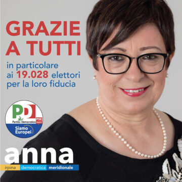 Valle Caudina: Anna Marro, candidata al Parlamento Europeo, ringrazia per le 19.028 preferenze