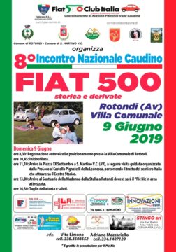 Valle Caudina: 8° Incontro Nazionale Fiat 500 a Rotondi e San Martino