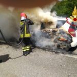 Cronaca: in fiamme un auto sull’Autostrada Napoli-Canosa