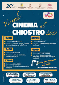 Airola: al via i Venerdì Cinema al Chostro 2019