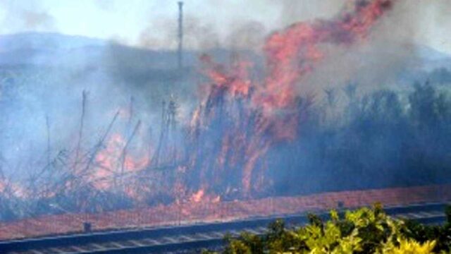 Valle Caudina: fiamme lungo i binari della linea ferroviara Benevento Napoli