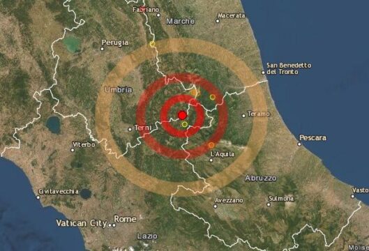 Scossa di terremoto nel Centro Italia: sisma nettamente avvertito fra Umbria, Lazio, Marche e Abruzzo