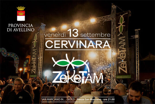 Cervinara: concerto degli ZekeTam promosso dalla Provincia di Avellino