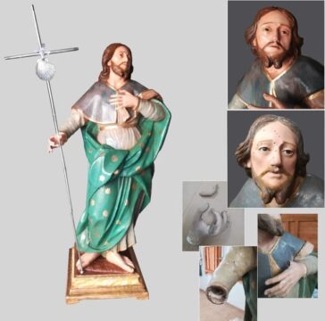 Cervinara: il sapiente restauro della statua di San Giacomo