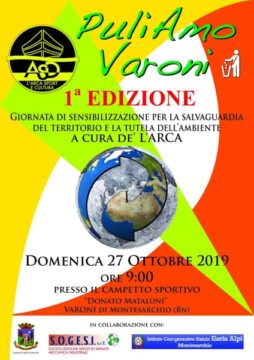 Montesarchio: Puliamo Varoni, domenica di impegno ambientale