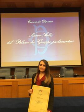 Cervinara: prestigiosa premiazione alla Camera dei Deputati per Sonia D’Avanzo