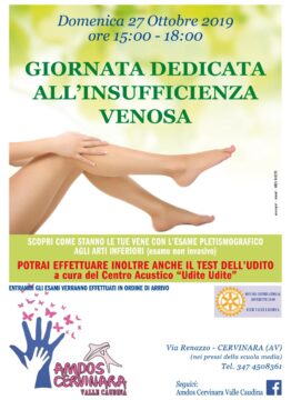 Cervinara: domenica di prevenzione a cura di Amdos e Rotary Club Valle Caudina