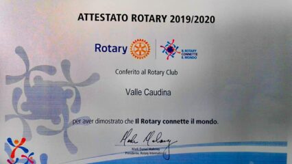 Attestato di merito dal Rotary per il Club di Valle Caudina