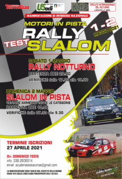 Motori in pista: rally slalom notturno, gara automobilistica