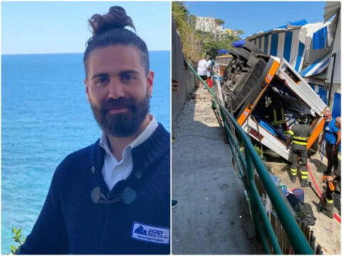 Autobus precipita a Capri: morto l’autista, sfiorata la strage