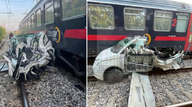 500 disintegrata dal treno, conducente viva per miracolo