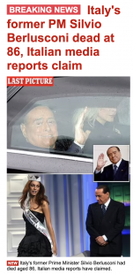La notizia della morte di Berlusconi apre i siti di tutto il mondo
