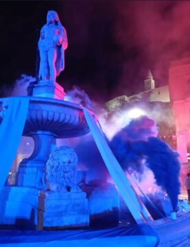 Montesarchio si illumina di azzurro per la festa del Napoli