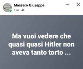 Moiano: post su Hitler pubblicato da un consigliere di opposizione, la condanna di Forza Italia