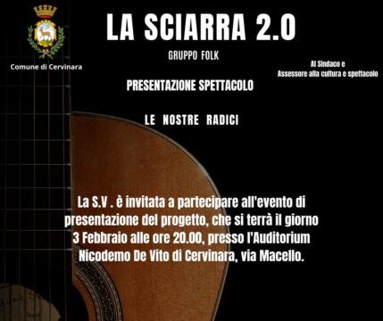 Cervinara: sabato 3 febbraio concerto-evento per il ritorno de La Sciarra