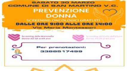 San Martino Valle Caudina: sabato 30 marzo screening oncologici