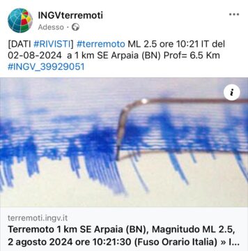 Valle Caudina: terremoto con epicentro Arpaia ma trema tutta la Valle