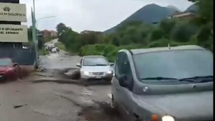 Violenta bomba d'acqua nel Sannio. Sospesa vendemmia a Solopaca