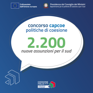 Al Sud 2.200 nuove assunzioni per migliorare l’uso dei fondi europei