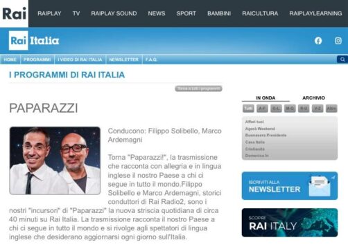 Airola in un programma di Rai Italia