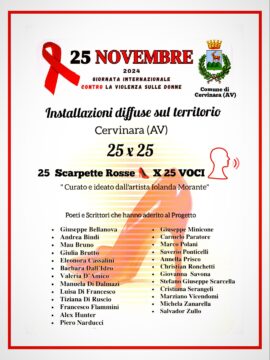 Cervinara: ” 25 scarpette rosse × 25 voci