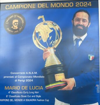 Valle Caudina: Mario De Lucia si laurea campione del mondo degli acconciatori a Parigi