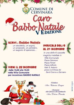 Cervinara: torna ” Caro Babbo Natale ” per la gioia di tutti i bambini