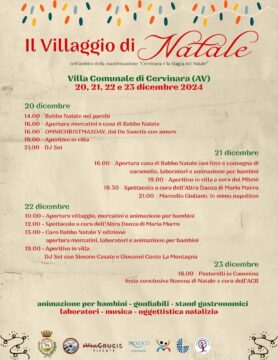 Cervinara: rinviata a domani l’apertura del villaggio di Natale