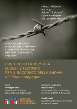 Sabato si presenta Custodi della Memoria. Luoghi e testimoni per il racconto della Shoah” di Eirene Campagna