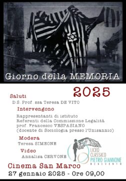 Il Liceo Giannone celebra Il Giorno della Memoria