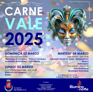 San Martino: impazza il carnevale con tre giorni pieni di divertimento