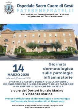 Venerdì open day gratuito di dermatologia al Fatebenefratelli