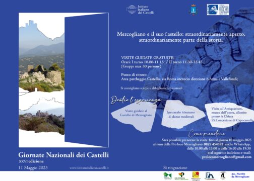 Domenica 11 maggio apre al pubblico per la prima volta il castello di Mercogliano Domenica 11 maggio apre al pubblico per la prima volta il castello di Mercogliano