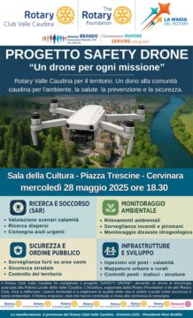 Valle Caudina: il Rotary club dona un drone alla polizia locale Valle Caudina: il Rotary club dona un drone alla polizia locale