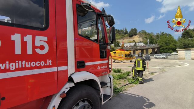 Intervento dell’elicottero del 118 propiziato dai vigili del fuoco Intervento dell’elicottero del 118 propiziato dai vigili del fuoco