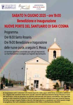 Cervinara: una catena d’amore per realizzare le nuove porte del santuario di San Cosma Cervinara: una catena d’amore per realizzare le nuove porte del santuario di San Cosma